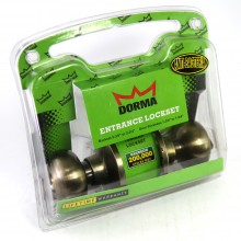 Dorma Entrance Tubular Knob Lockset TA1 Olfen Finishes US5 Standard Satin Brass